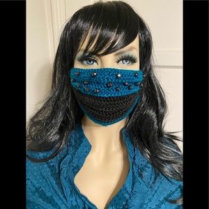 Decorative Hand-Knitted Face Mask